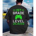 Kids 1st Grade Level Unlocked Back To School Gamer Graduation Men's Back Print T-Shirt