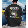 Kids Daycare Graduation Unicorn Last Day Of School Kids Men's Back Print T-Shirt
