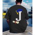 Kids Initial J Letter For Boys Preschool Graduation Kindergarten Men's Back Print T-Shirt