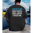 Lawyer's Dad Father Law School Graduation Men's Back Print T-Shirt