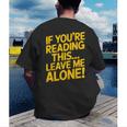 Leave Me Alone – Sarcastic Saying For Introverts Men's Back Print T-Shirt Leave Me Alone – Sarcastic Saying For Introverts Men's Back Print T-Shirt