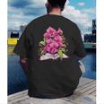 Orchids Flowers Book Floral Men's Back Print T-Shirt Orchids Flowers Book Floral Men's Back Print T-Shirt