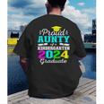 Proud Aunty Of Kindergarten Graduate 2024 Graduation Aunty Men's Back Print T-Shirt