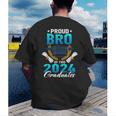 Proud Brother Of Two 2024 Graduates Twin Family Graduation Men's Back Print T-Shirt
