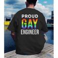 Proud Gay Engineer LGBTQ Rainbow Engineering Graduation Men's Back Print T-Shirt