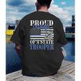 Proud Grandpa Of a State Trooper Police Officer Graduation Men's Back Print T-Shirt