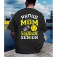 Proud Mom Of a Softball Senior Class Of 2026 Graduation Men's Back Print T-Shirt