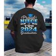 Proud Niece Of Two 2024 Graduate Class 2024 Graduation Men's Back Print T-Shirt