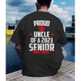 Proud Uncle Of A 2023 Senior Class Of 2023 Graduation Men's Back Print T-Shirt