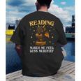 Reading Makes Me Feel Less Murdery Book Dragon Men's Back Print T-Shirt Reading Makes Me Feel Less Murdery Book Dragon Men's Back Print T-Shirt