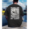Reading Time At Last Book Lover Introvert Skeleton Reading Men's Back Print T-Shirt Reading Time At Last Book Lover Introvert Skeleton Reading Men's Back Print T-Shirt