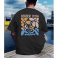Senior 2026 Retro Groovy Flowers Graduation Men's Back Print T-Shirt