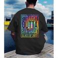 Straight Outta 5th Grade Class Of 2022 School Graduation Men's Back Print T-Shirt