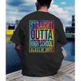 Straight Outta High School Class Of 2022 Graduation Men's Back Print T-Shirt