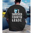 I Survived Fourth Grade Graduation Kids Owl Grad Men's Back Print T-Shirt