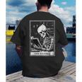 Tarot Card Shirt The Reader Tarot Skeleton Reading Book Men's Back Print T-Shirt