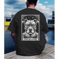 Tarot Card Vintage Pit Bull Pittie Dog Book Lover The Reader Men's Back Print T-Shirt Tarot Card Vintage Pit Bull Pittie Dog Book Lover The Reader Men's Back Print T-Shirt