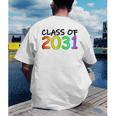 Class Of 2031 Pre-K -12th Grade Hand Prints Space Graduation Men's Back Print T-Shirt