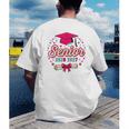 Coquette Pink Bow Senior 2026 2027 Graduation Men's Back Print T-Shirt