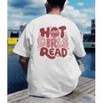 Hot Girls Read Book Lover Feminist Reader Premium Tri-Blend Men's Back Print T-Shirt