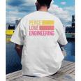 Peace Love Engineering Engineer School Graduation Retro Men's Back Print T-Shirt