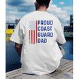 Retro Proud Coast Guard Dad Graduation Dad Usa Flag Outfit Men's Back Print T-Shirt
