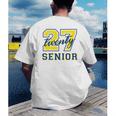 Senior Class Of 2027 Graduation Yellow And Blue On The Back Premium Tri-Blend Men's Back Print T-Shirt