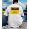 A Simple Yellow Warning Sign For Introvert Men's Back Print T-Shirt