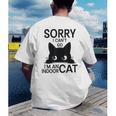 Sorry I Can't Go I'm An Indoor Cat Introvert Cats Men's Back Print T-Shirt