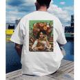 History Month Black Afro Girl Women Book Lovers Floral Men's Back Print T-Shirt