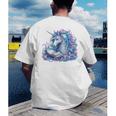 Unicorn Reading For Book Lovers Readers Men's Back Print T-Shirt Unicorn Reading For Book Lovers Readers Men's Back Print T-Shirt