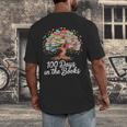100th Day Of School Books Tree Reading Men's Back Print T-Shirt