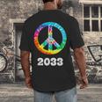 2033 Graduation Class Year Tie Dye Peace Sign Men's Back Print T-Shirt