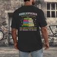 Abibliophobia Bibliophilia Abibliophobia Book Lovers Men's Back Print T-Shirt