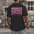 Advocate Support Empower Groovy Social Worker Graduation MSW Men's Back Print T-Shirt
