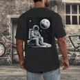 Aesthetic Spaceman Astronaut On The Moon Space Introvert Men's Back Print T-Shirt Aesthetic Spaceman Astronaut On The Moon Space Introvert Men's Back Print T-Shirt