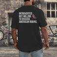 American Robin Bird Watching Lover Introvert Quote Men's Back Print T-Shirt American Robin Bird Watching Lover Introvert Quote Men's Back Print T-Shirt