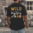 Animal Print Read A Book Character Kids Wild About Reading Men's Back Print T-Shirt