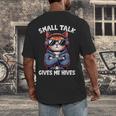 Anti Social Anxiety Mindfulness No Small Talk Introvert Cat Men Women Men's Back Print T-Shirt