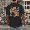Anti Social Dog Moms Club Introvert Dog Mom Retro Men Women Men's Back Print T-Shirt