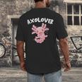 Axolovert Axolotl Humor Salamander Introvert Men's Back Print T-Shirt