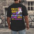 Back To School First Day Of Kindergarten Graduation Unicorn Men's Back Print T-Shirt