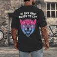 Bi Shy And Ready To Cry Bisexual Introvert Bi Pride Men's Back Print T-Shirt Bi Shy And Ready To Cry Bisexual Introvert Bi Pride Men's Back Print T-Shirt