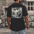Bigfoot With Alien Reading A Book Bigfoot And UFO Men's Back Print T-Shirt Bigfoot With Alien Reading A Book Bigfoot And UFO Men's Back Print T-Shirt