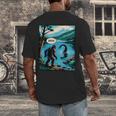 Bigfoot Sasquatch Loch Ness Monster Introvert Bruh Men's Back Print T-Shirt