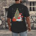 Book Christmas Tree Bookworm Gingerbread Man Snowman Reading Men's Back Print T-Shirt Book Christmas Tree Bookworm Gingerbread Man Snowman Reading Men's Back Print T-Shirt