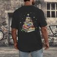 Book Christmas Tree Teacher Book Lover Crew Neck Modern Classic Christmas Small Short Sleeve -Adults -Kids Men's Back Print T-Shirt
