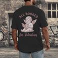 All Booked For Valentines Cute Cherub Vintage Book Lover Men's Back Print T-Shirt