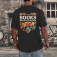 Books Are My Love Language Reading Lover Librarian Valentine Men's Back Print T-Shirt