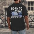 Born To Nap Forced To Exist Lazy Skeleton Couch Introverts Men's Back Print T-Shirt Born To Nap Forced To Exist Lazy Skeleton Couch Introverts Men's Back Print T-Shirt